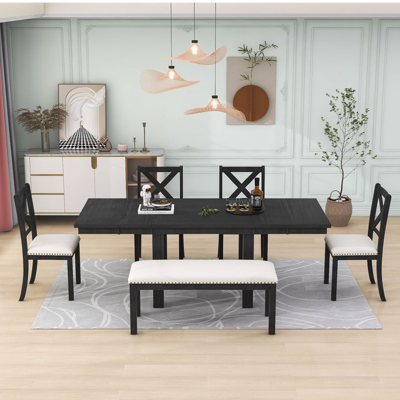 August Grove® Brisamar 6 - Person Extendable Dining Set | Wayfair